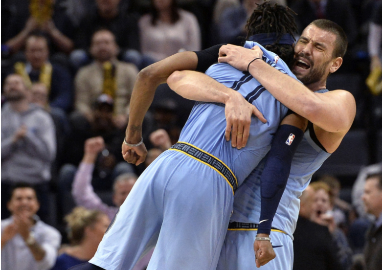 CAPTION: The Mike Conley-Marc Gasol era was fun--until it wasn’t. AP/Brandon Dill