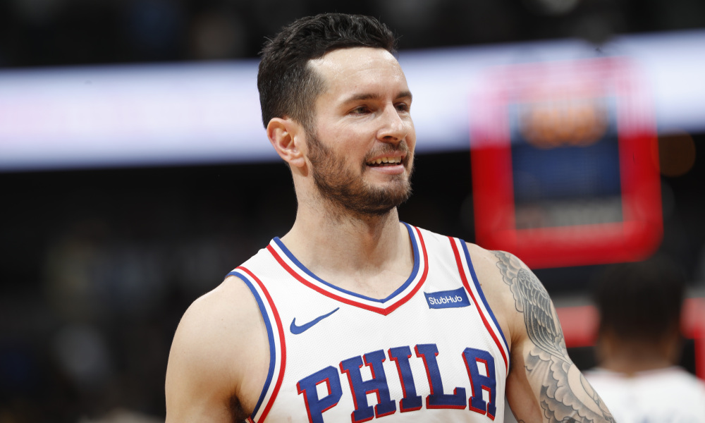 Philadelphia 76ers guard JJ Redick (17) in the second half of an NBA basketball game Saturday, Dec. 30, 2017, in Denver. Philadelphia won 107-102. (AP Photo/David Zalubowski) ORG XMIT: OTKDZ268