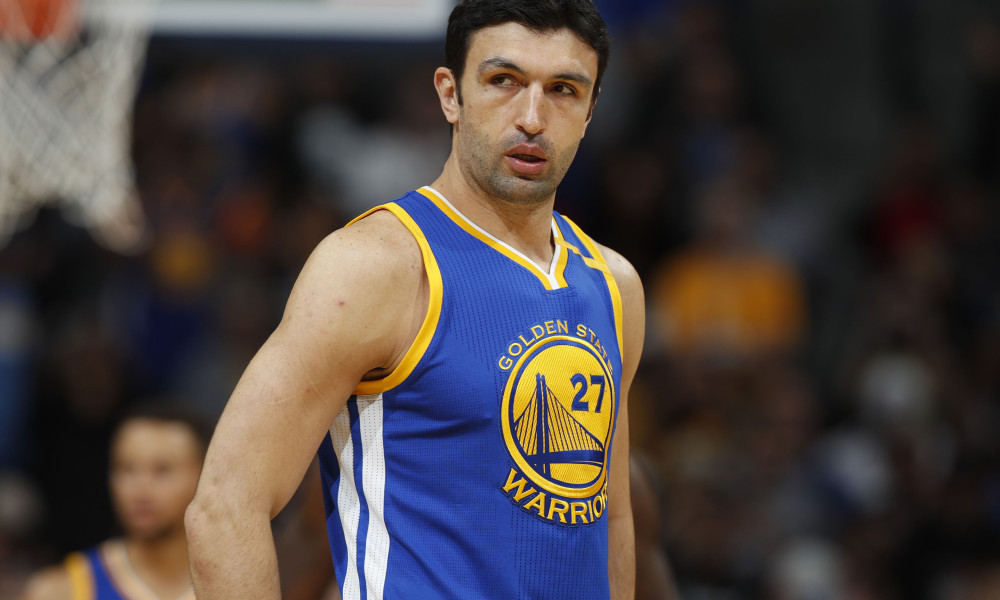 Golden State Warriors center Zaza Pachulia (27) in the first half of an NBA basketball game Thursday, Nov. 10, 2016, in Denver. (AP Photo/David Zalubowski) ORG XMIT: OTKDZ114