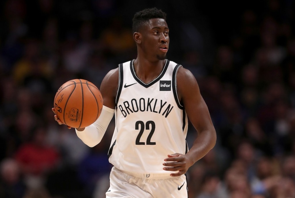 Jan 8, 2021; Memphis, Tennessee, USA; Brooklyn Nets guard Caris LeVert (22) reacts during the second half against the Memphis Grizzlies at FedExForum.