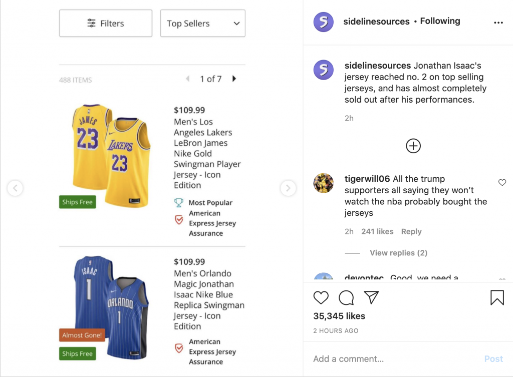 (via Instagram/Sideline Sources)