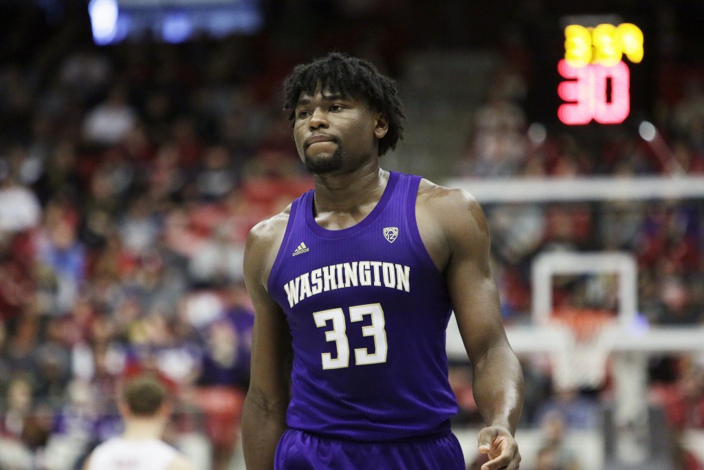Dec 28, 2024; Denver, Colorado, USA; Detroit Pistons center Isaiah Stewart (28) looks on following his three point basket in the second quarter against the Denver Nuggets at Ball Arena. Mandatory Credit: Ron Chenoy-Imagn Images