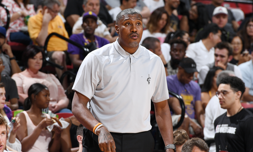 LAS VEGAS, NV - JULY 15: Assistant Coach James Posey of the Cleveland Cavaliers looks on during the game against the Toronto Raptors during the 2018 Las Vegas Summer League on July 15, 2018 at the Thomas &amp; Mack Center in Las Vegas, Nevada. NOTE TO USER: User expressly acknowledges and agrees that, by downloading and/or using this photograph, user is consenting to the terms and conditions of the Getty Photo by Garrett Ellwood/NBAE via Getty Images
