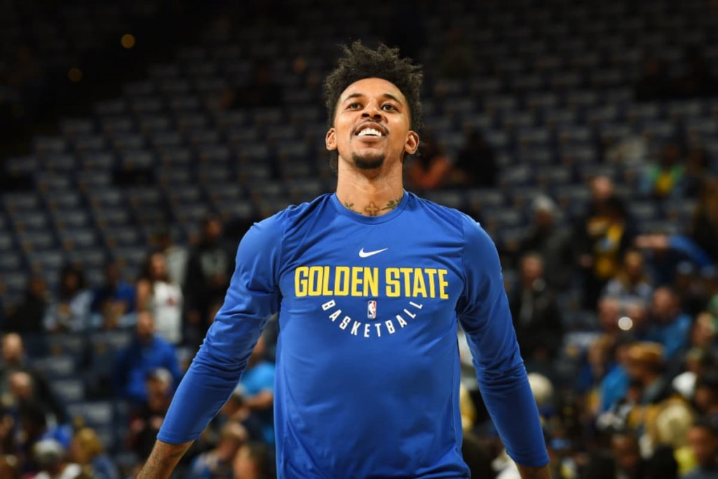May 26, 2018; Oakland, CA, USA; Golden State Warriors guard Nick Young (6) during the fourth quarter in game six of the Western conference finals of the 2018 NBA Playoffs against the Houston Rockets at Oracle Arena. The Warriors defeated the Rockets 115-86 for a 3-3 tie in the series.