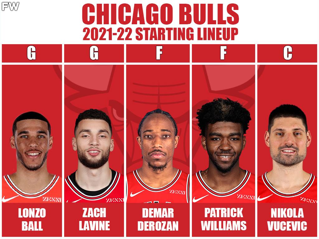2021/2022 Starting Lineup: Lonzo Ball, Zach LaVine, DeMar DeRozan, Patrick Williams, Nikola Vucevic