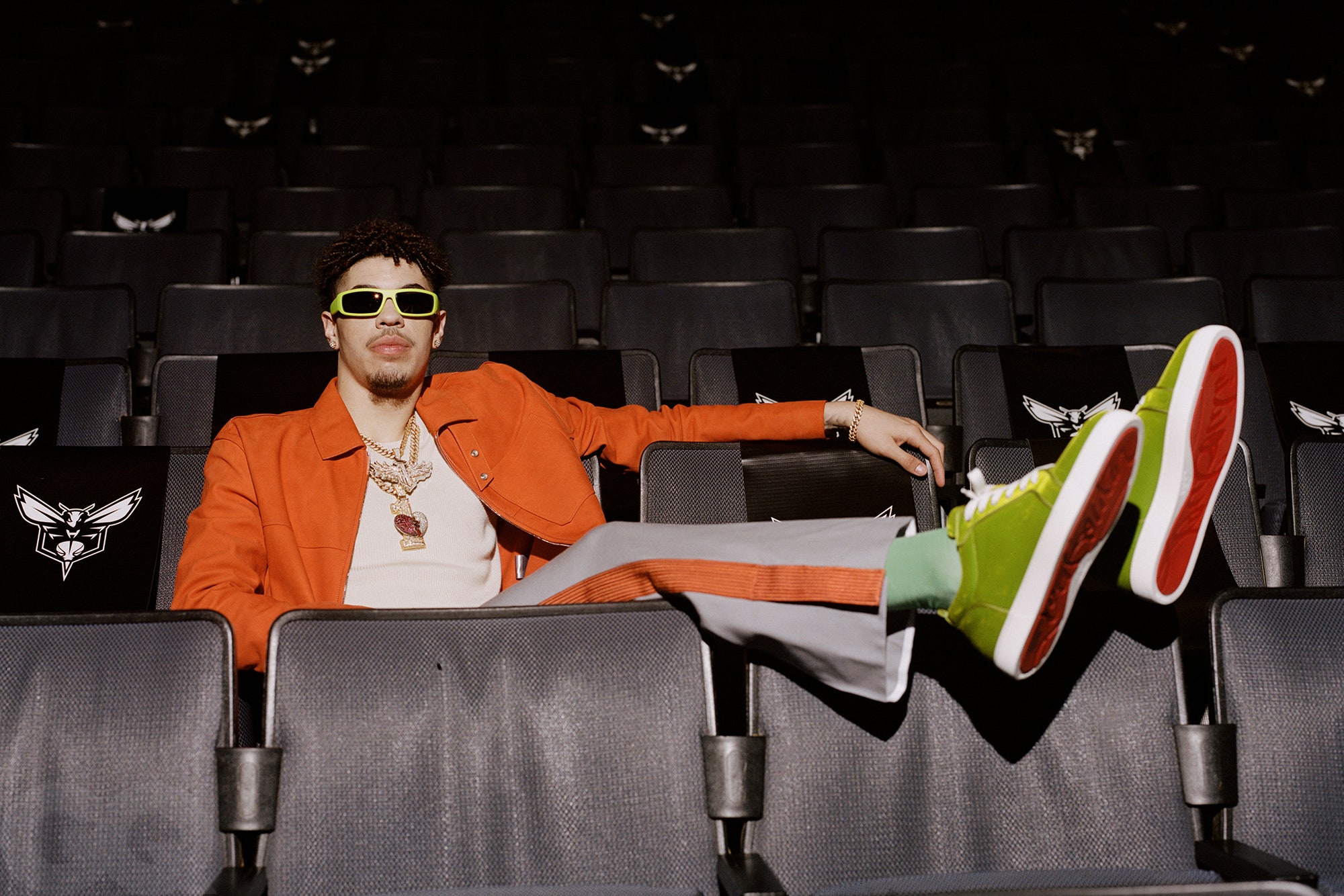 Nov 10, 2024; Philadelphia, Pennsylvania, USA; Charlotte Hornets guard LaMelo Ball (1) dribbles up court against the Philadelphia 76ers during the first quarter at Wells Fargo Center. Mandatory Credit: Bill Streicher-Imagn Images