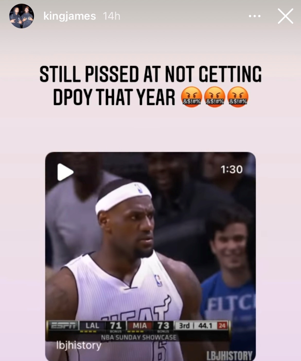 LeBron James Says He Is Still Pissed He Didn't Win 2013 Defensive Player Of The Year Award