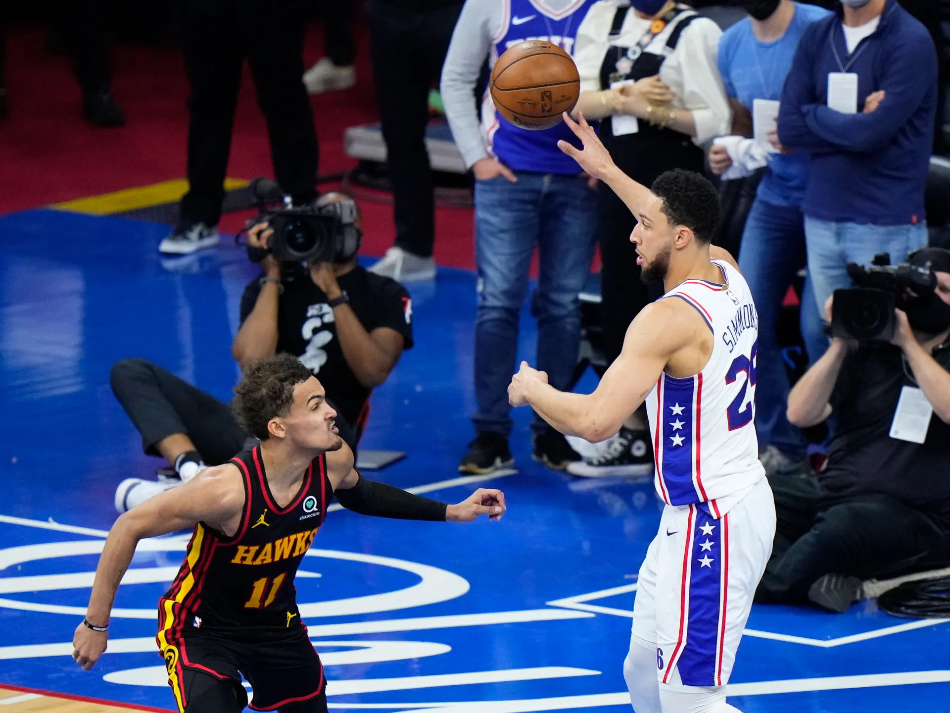 Trae Young Defends Ben Simmons For Passing The Ball In Game 7 vs. Hawks: "I Think He Kind Of Knew That I Was Going To Come Over And Foul Him. That's Why He Passed It Up."