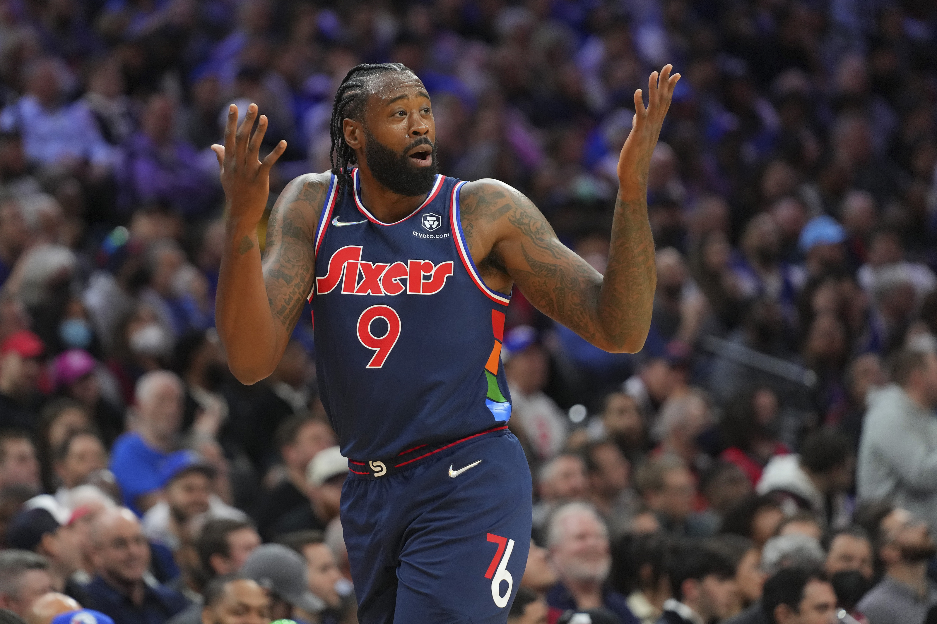 Apr 25, 2021; Brooklyn, New York, USA; Brooklyn Nets center DeAndre Jordan (6) at Barclays Center