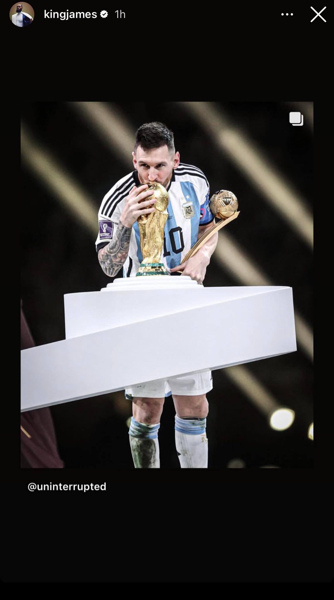 LeBron James' Instagram story