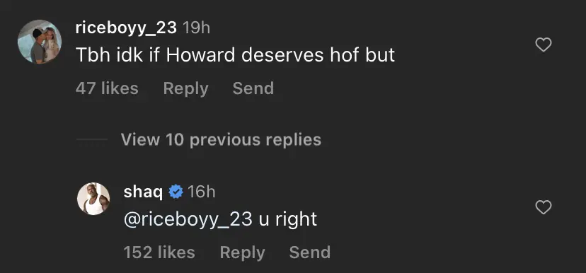 Shaquille O'Neal's comment