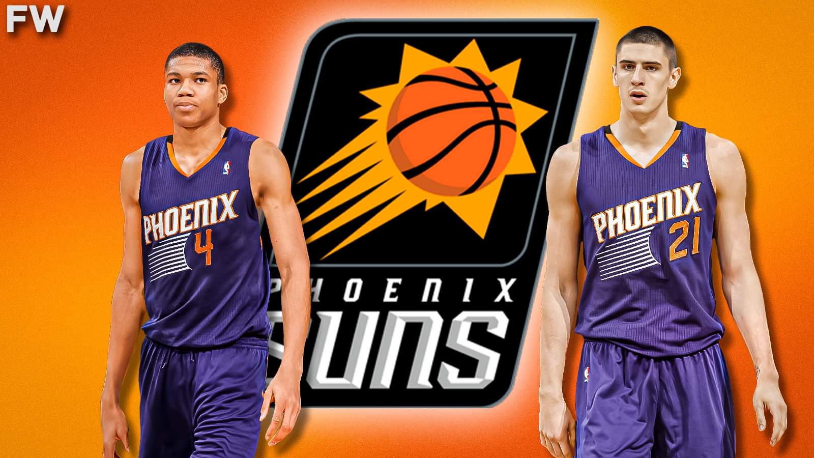 Giannis Antetokounmpo and Alex Len