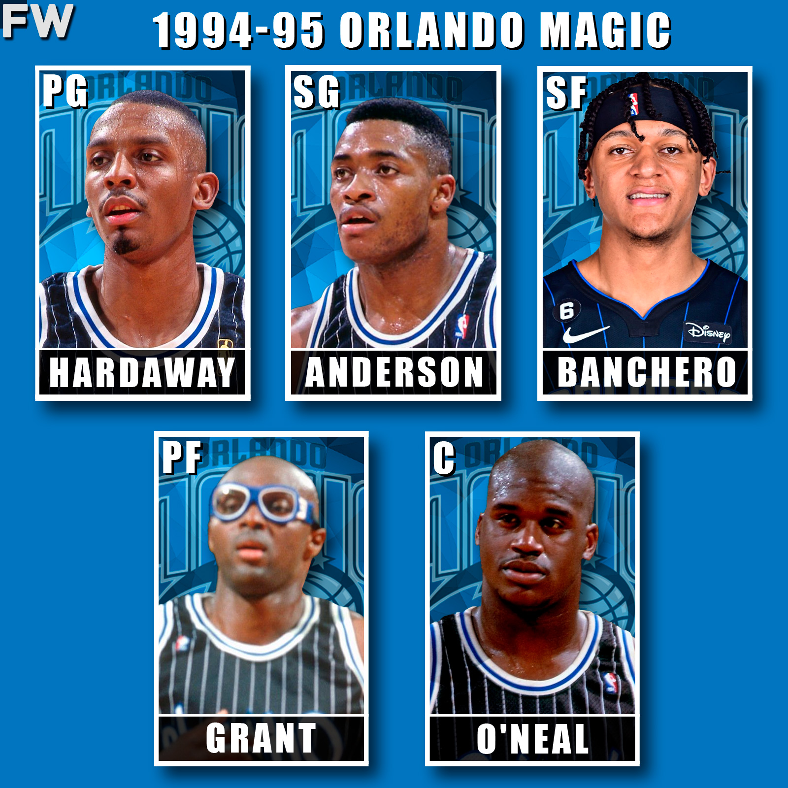 Penny Hardaway, Nick Anderson, Paolo Banchero, Horace Grant, Shaquille O’Neal
