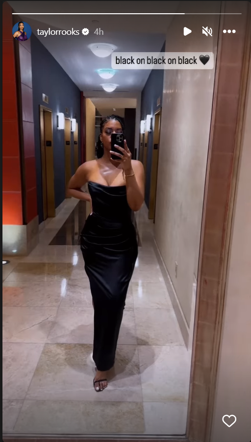 Taylor Rooks Posts A Picture With Teasing Caption: "Black On Black On Black"
