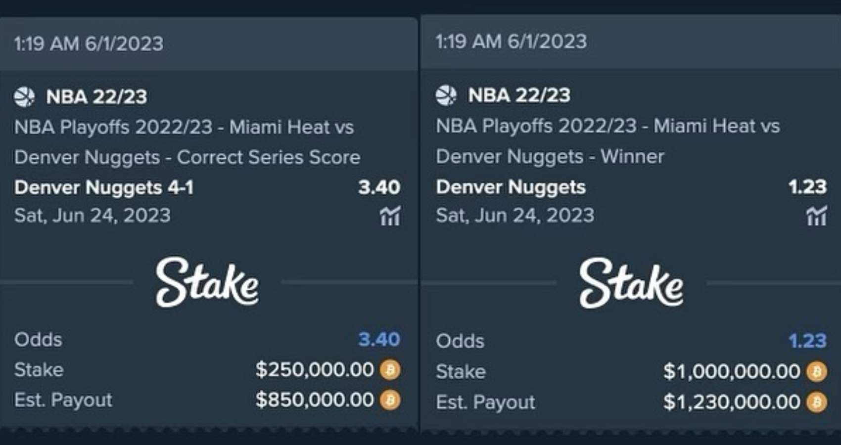 Drake Has Placed Massive Bets On The Nuggets To Win The NBA Finals In Five Games Over The Heat