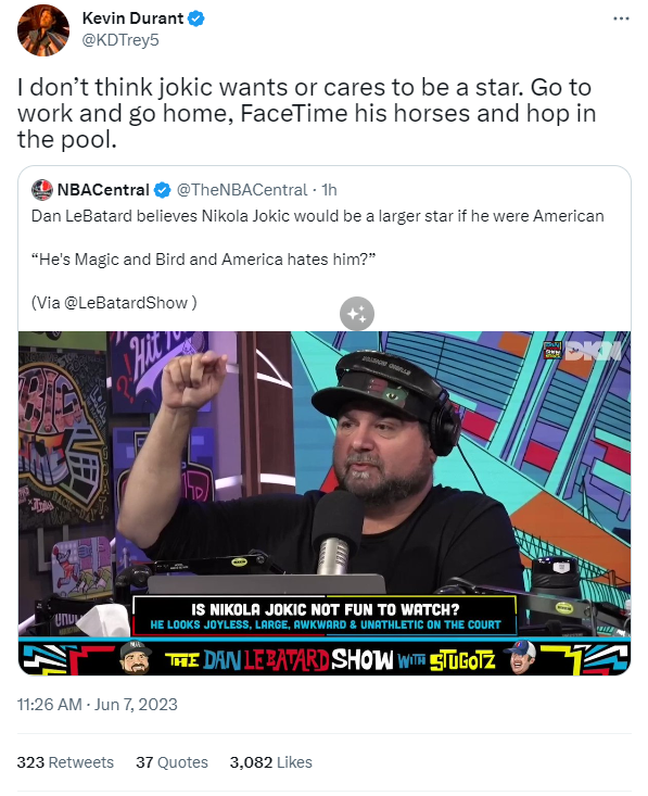 Kevin Durant's deleted tweet