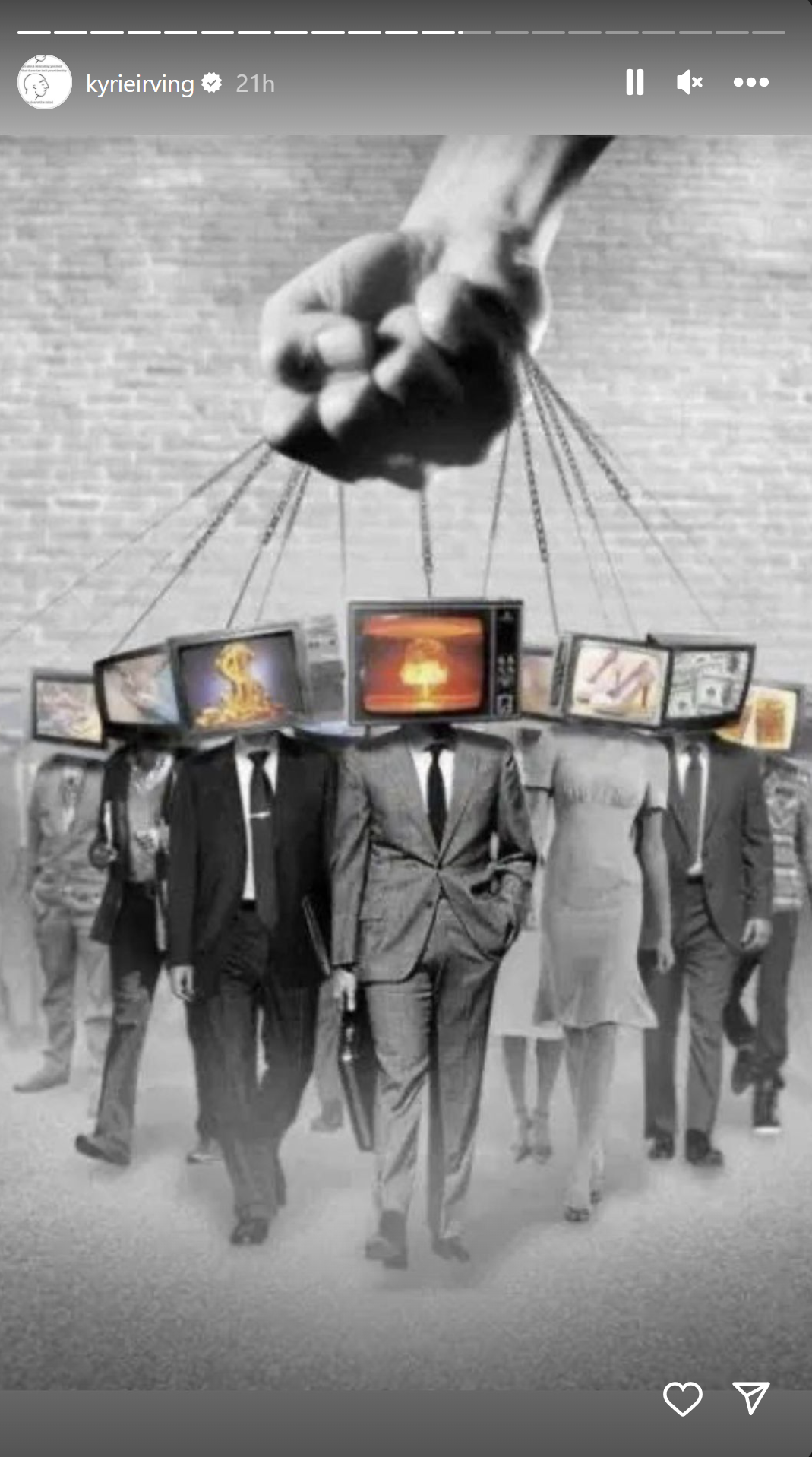 Kyrie Irving Shares Interesting Pictures And Sends A Warning Message To Humans: "Reading Is Superpower. Don't Let This Technology Take Over Your Brain!"