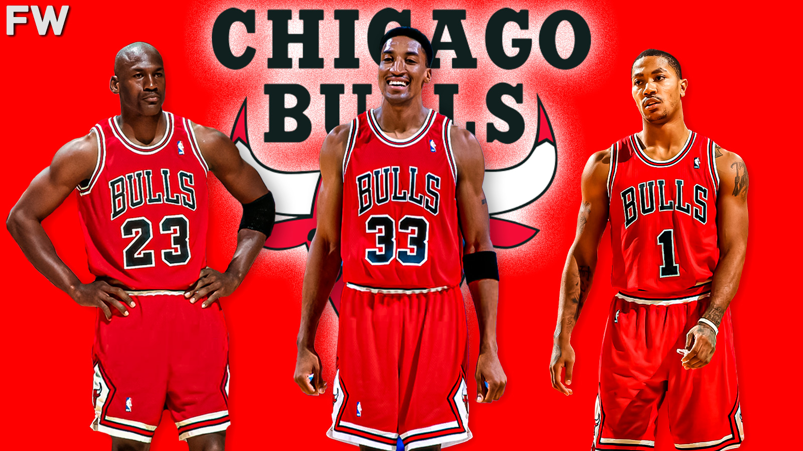 Michael Jordan, Scottie Pippen, Derrick Rose - Chicago Bulls Big 3