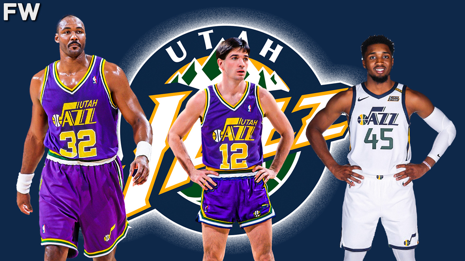 Karl Malone, John Stockton, Donovan Mitchell - Utah Jazz Big 3