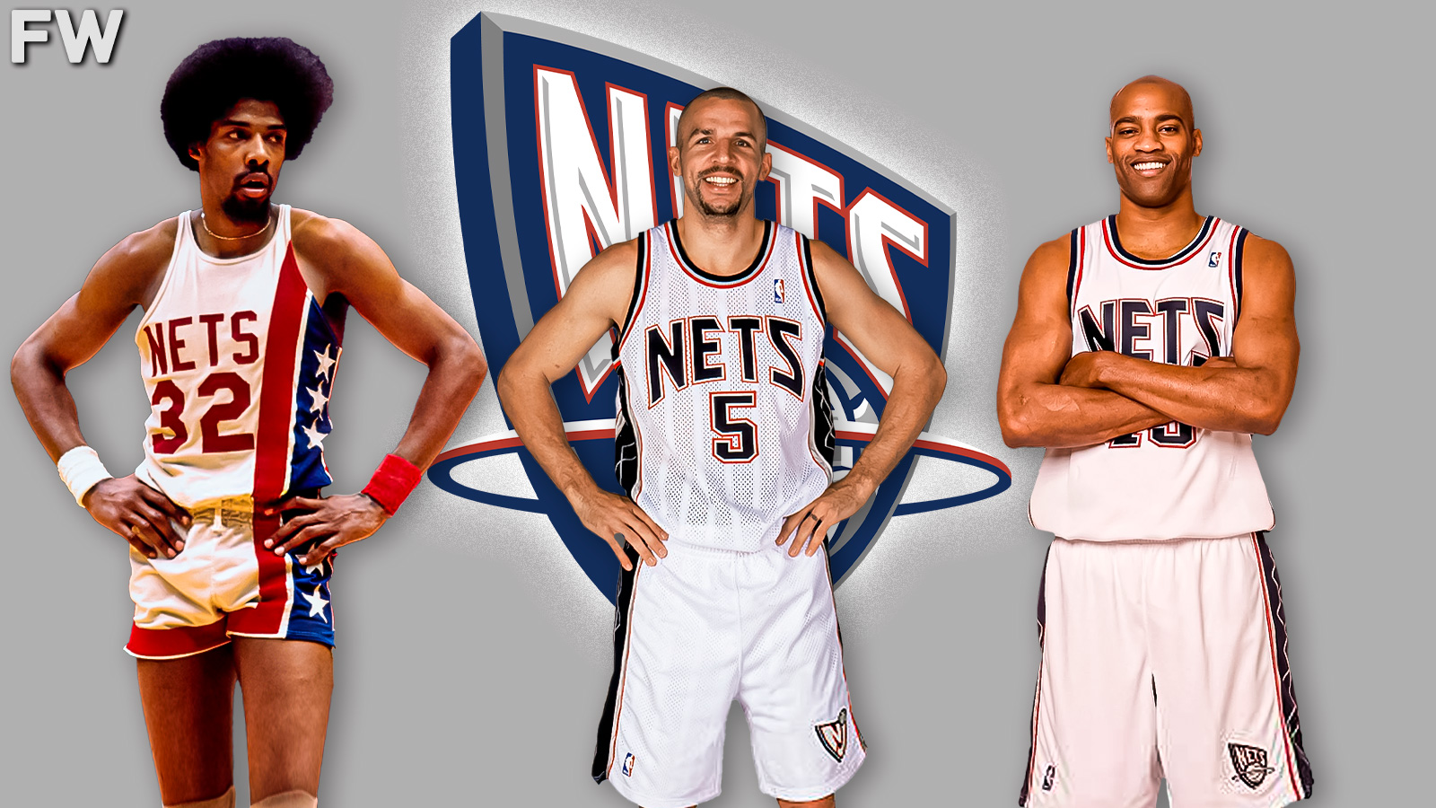 Julius Erving, Jason Kidd, Vince Carter - Brooklyn Nets Big 3