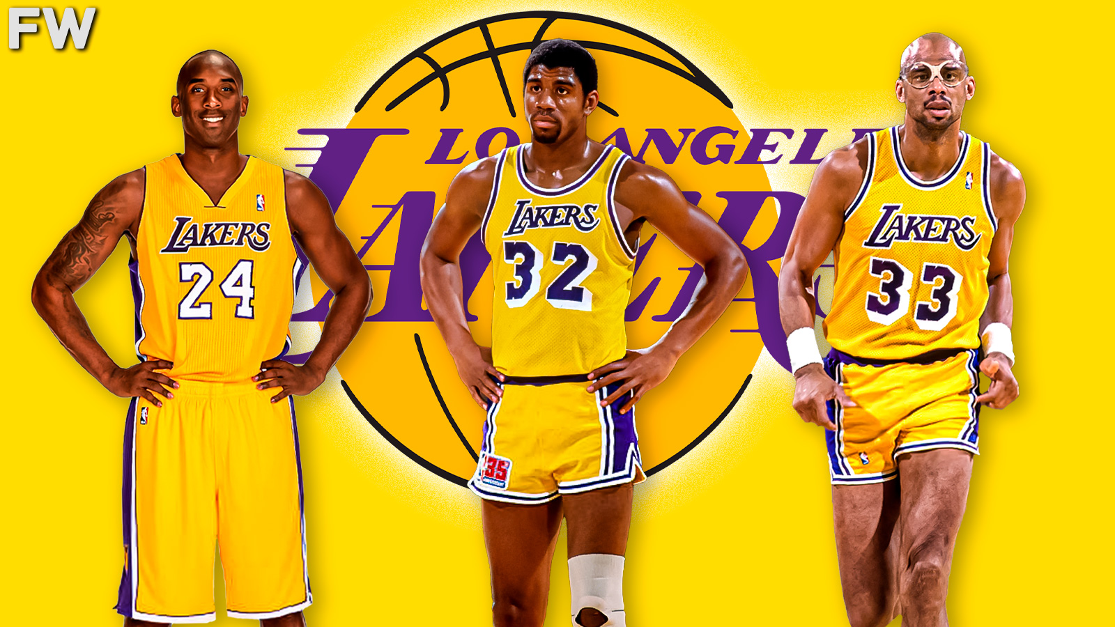 Kobe Bryant, Magic Johnson, Kareem Abdul-Jabbar - Los Angeles Lakers Big 3