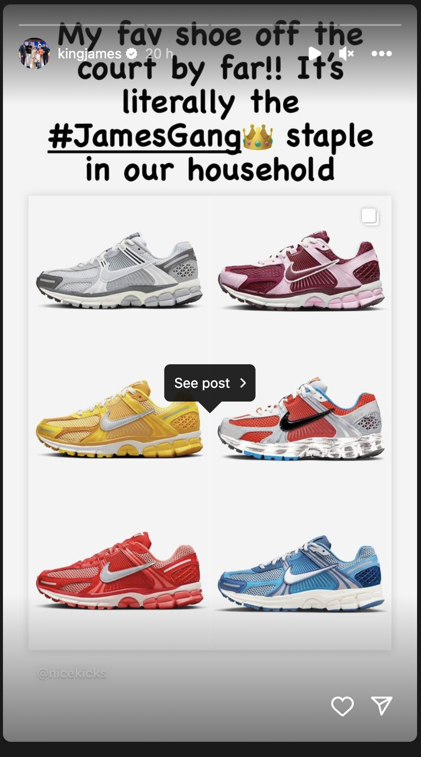 LeBron James Reveals His Favorite Nike Shoes Off The Court