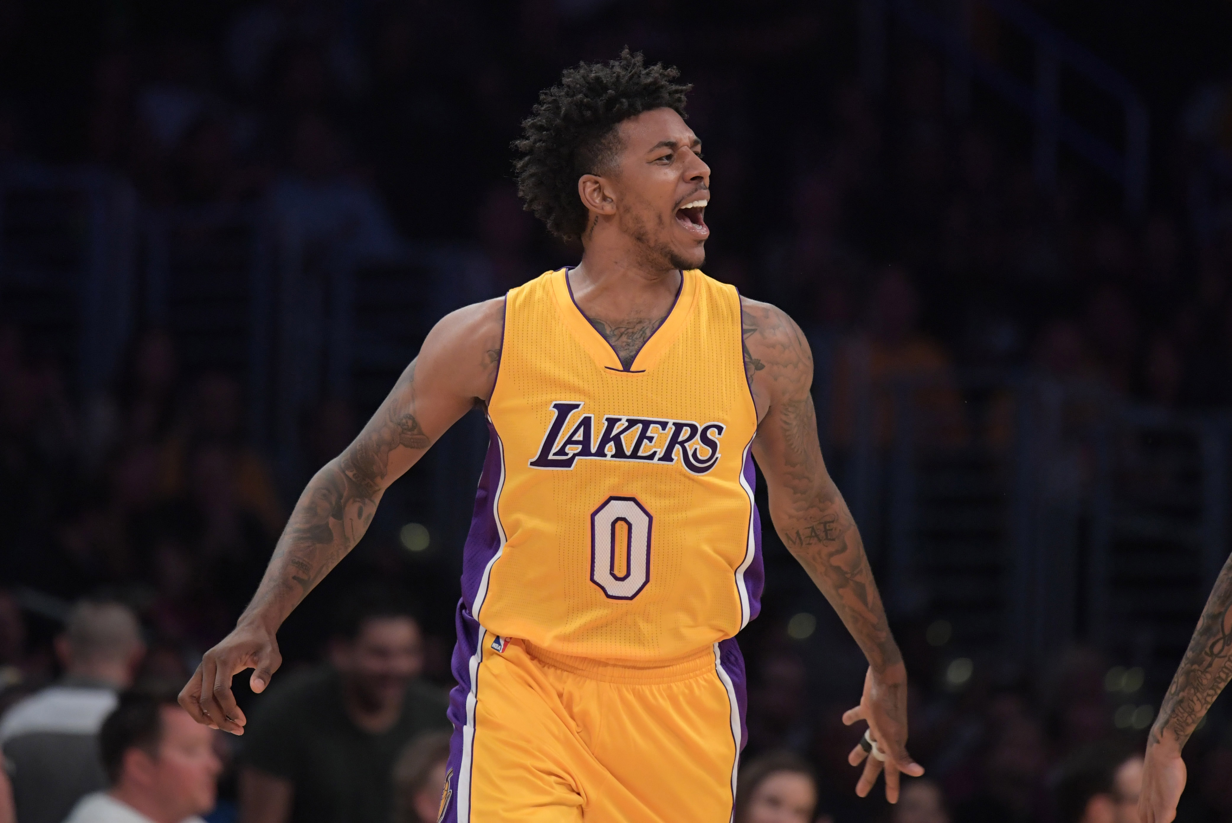 Nick Young celebrating