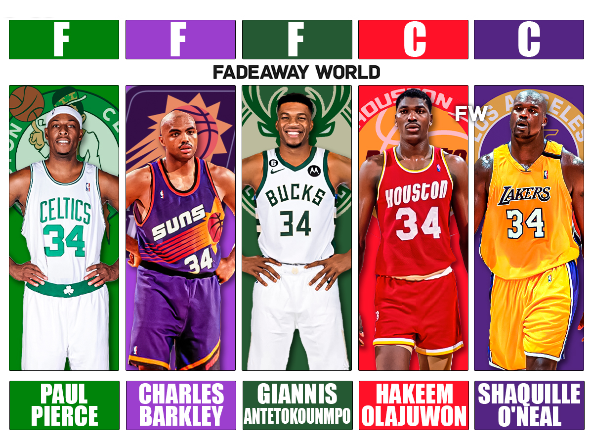 All-Time No. 34 Starting Lineup: Paul Pierce, Charles Barkley, Giannis Antetokounmpo, Hakeem Olajuwon, Shaquille O’Neal