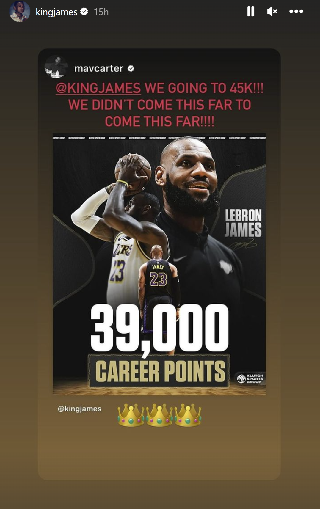 LeBron James Maverick Carter Instagram