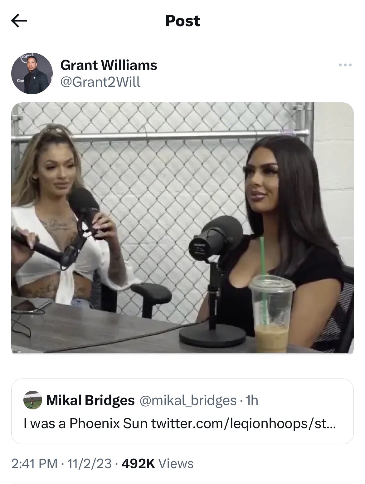Grant Williams roasts Mikal Bridges