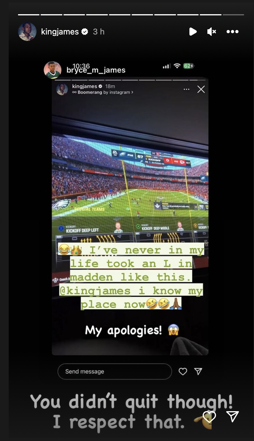 LeBron James Shows Respect To Fan Who Didn't Quit After Getting Destroyed In Madden NFL 24