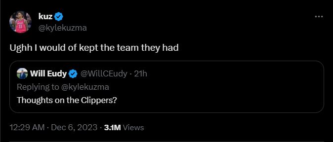 Kuzma on the Clippers.