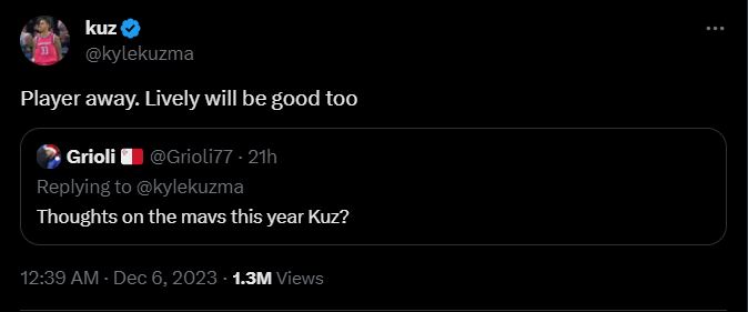 Kuzma on the Mavericks.