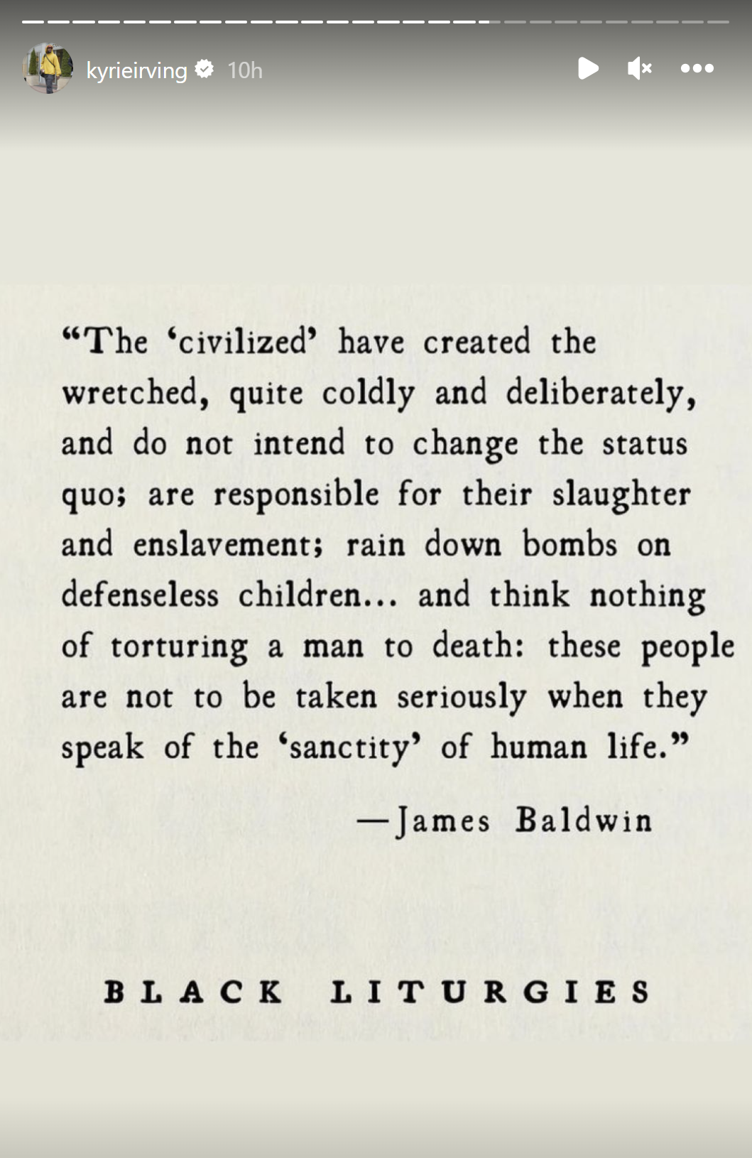 Kyrie shares a message about Black Liturgies