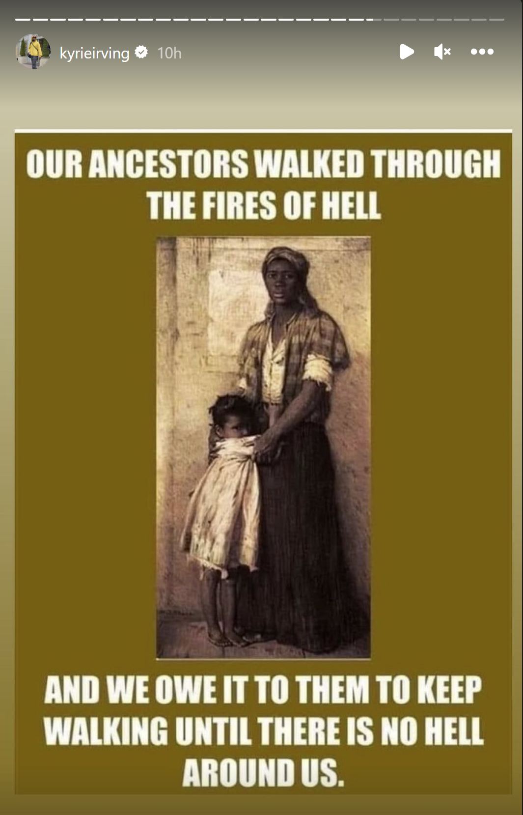 Kyrie shares a message about Black empowerment