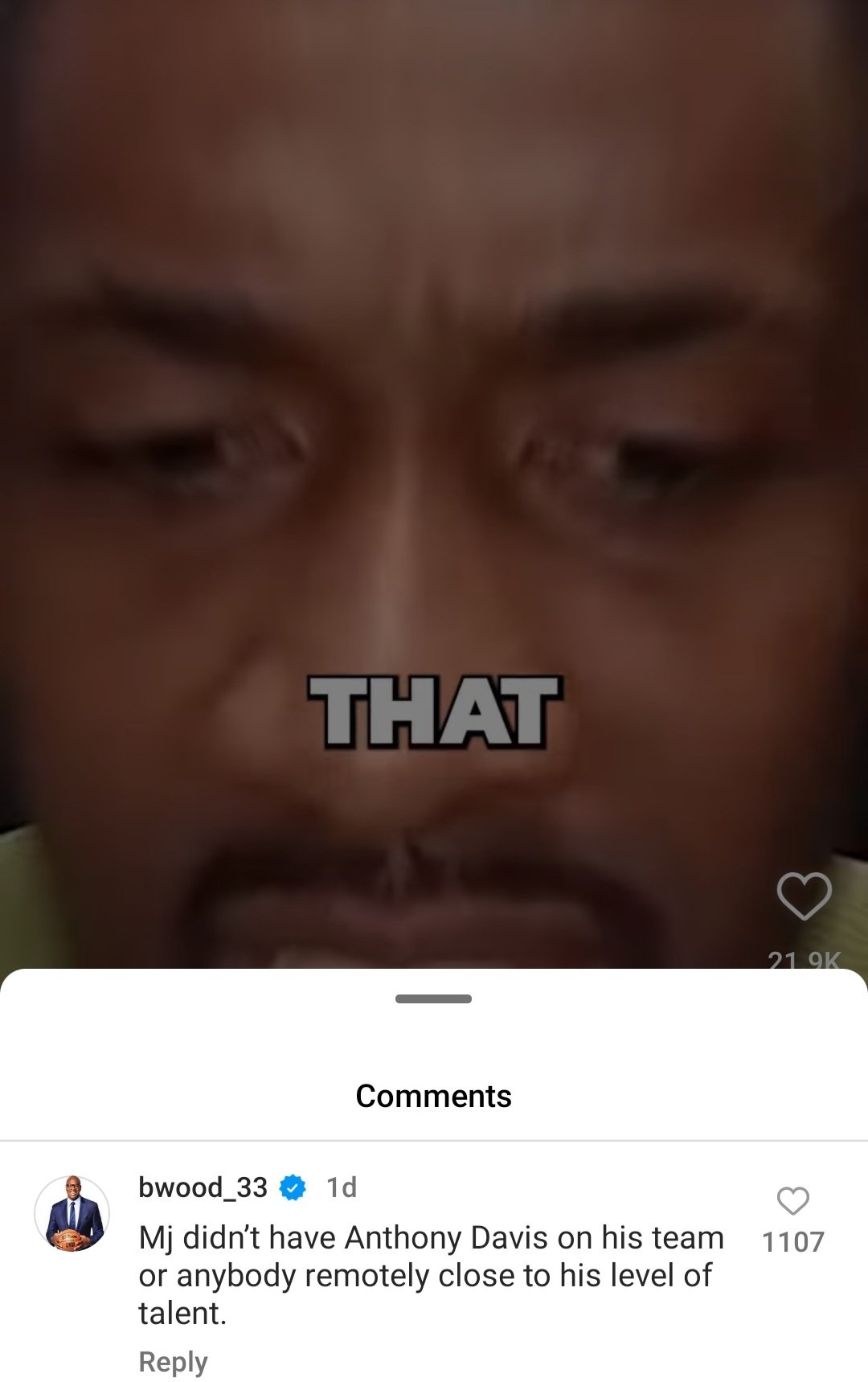 Brendan Haywood Instagram Comment