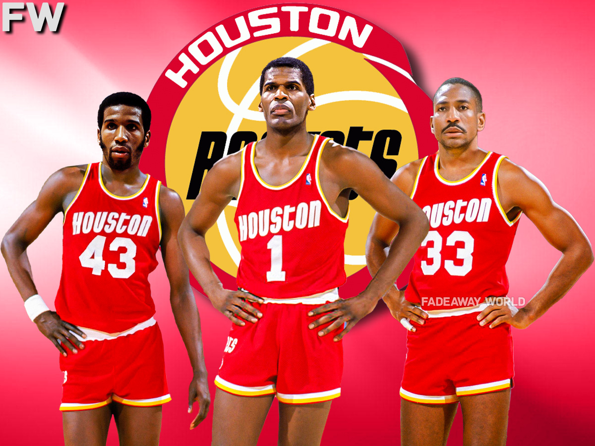 Robert Parish, Adrian Dantley, and Alex English - Houston Rockets