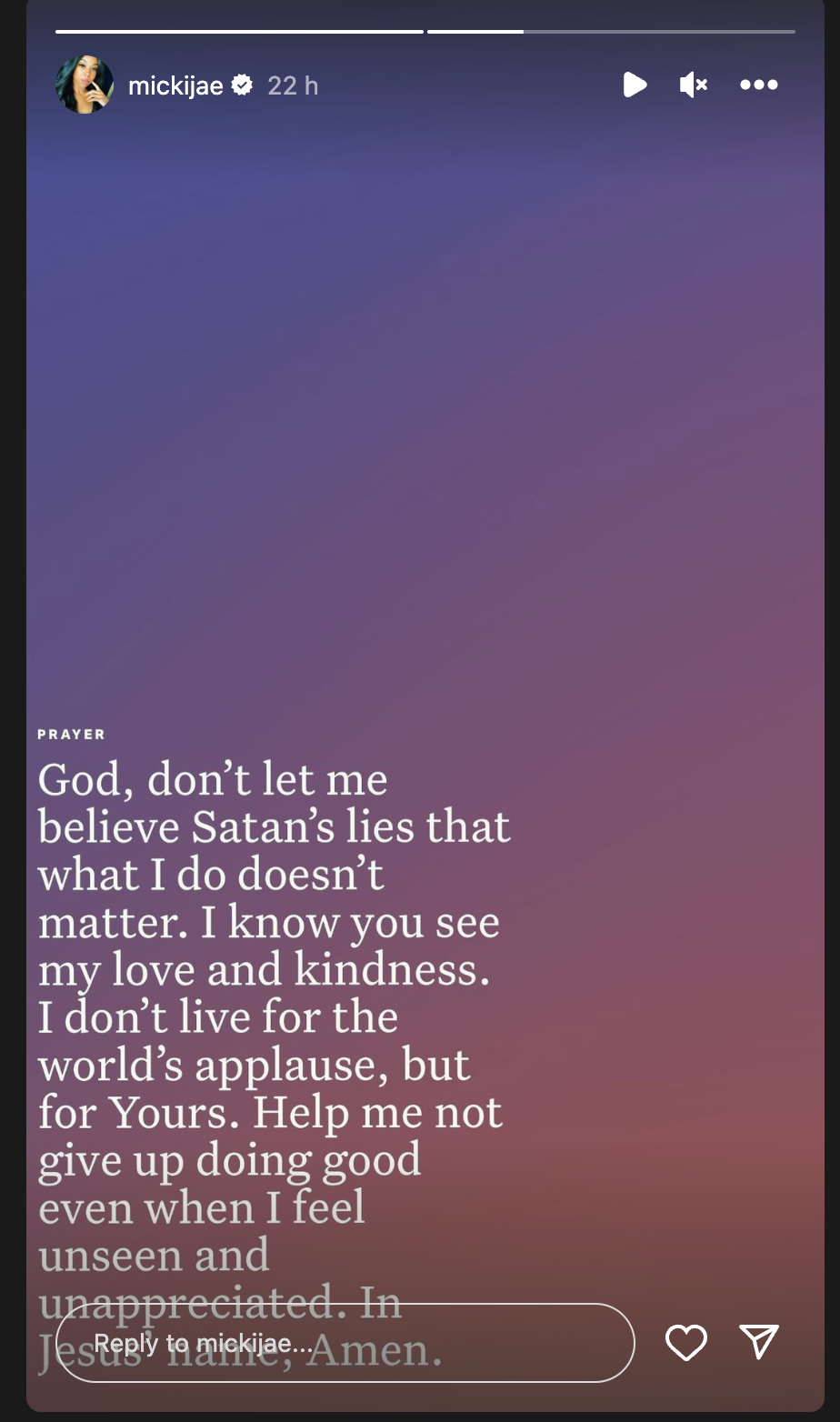 Michael Jordan's Daugther Sends A Message To God: "Don't Let Me Believe Satan's Lies That What I Do Doesn't Matter"