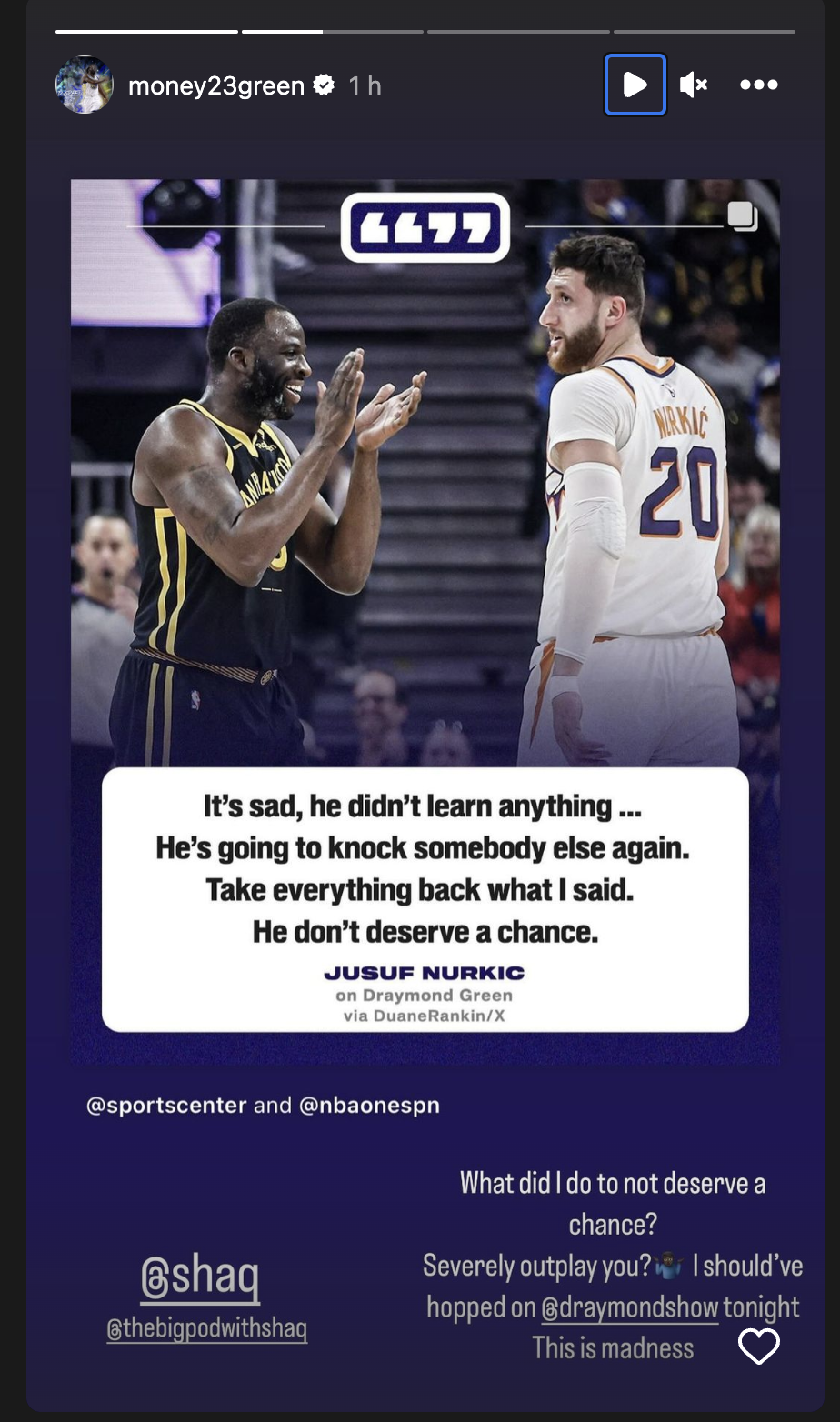 Draymond Green Calls Out Jusuf Nurkic For His Comments On Instagram
