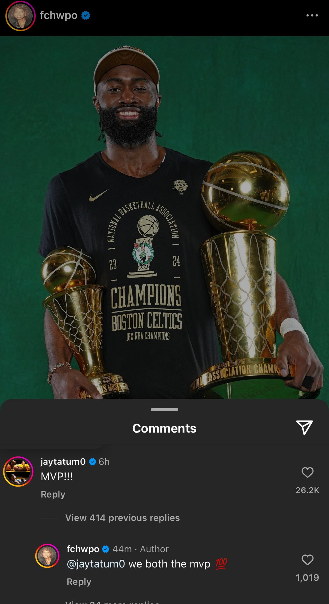 Jaylen Brown Jayson Tatum Instagram