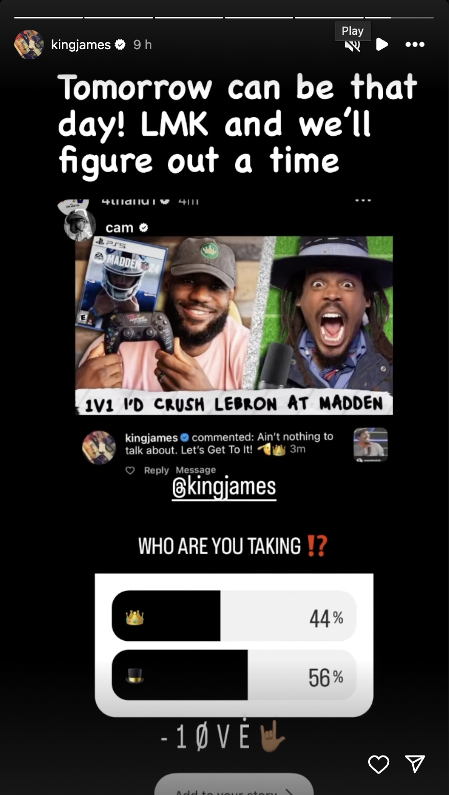 LeBron James Challenges Cam Newton In Madden After Getting Called Out