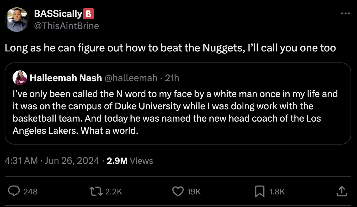 Laker Fan Claps Back At Woman Who Claims JJ Redick Call Her N***a 18 Years Ago