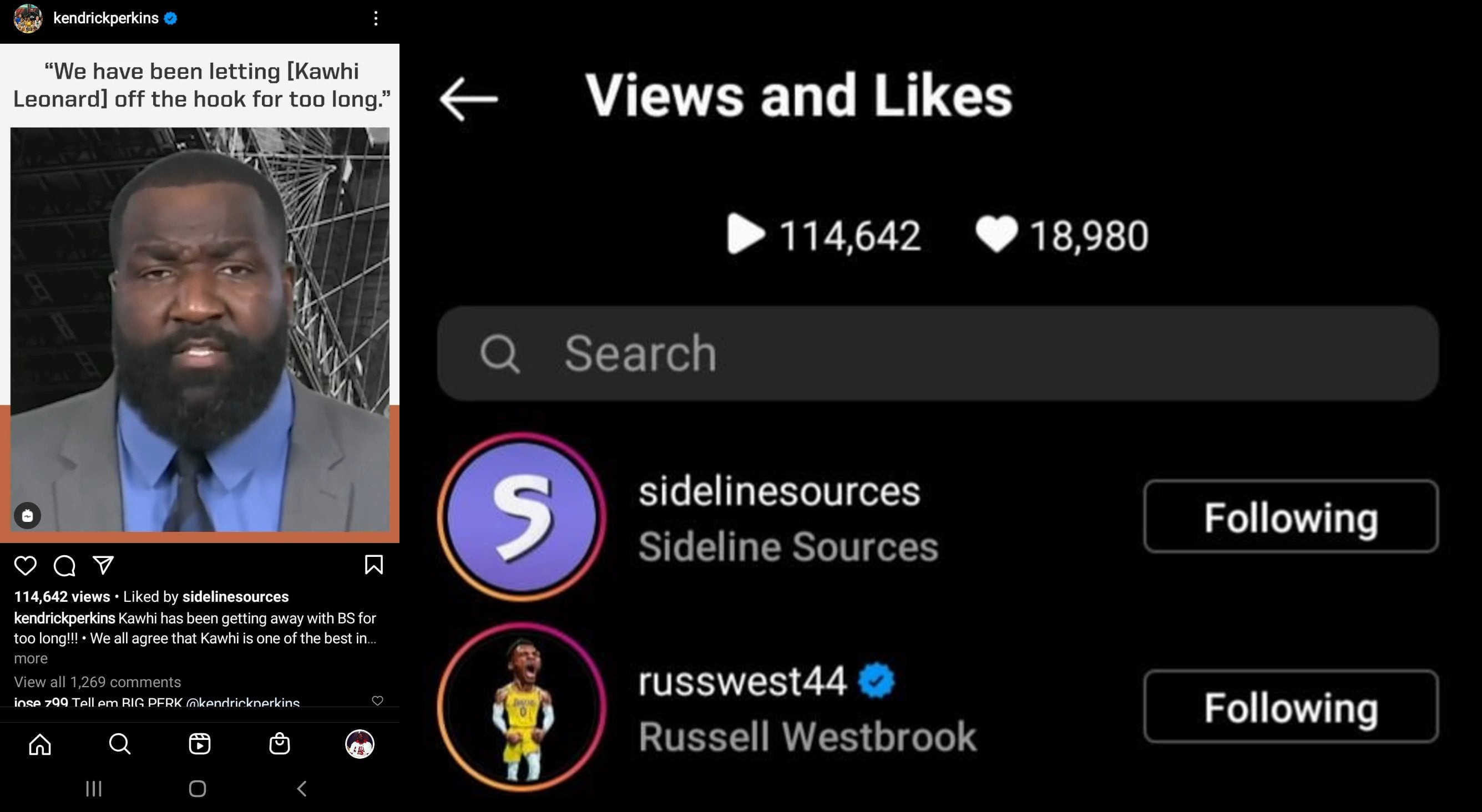 Russell Westbrook Caught Liking Posts That Clippers Should Trade Kawhi Leonard