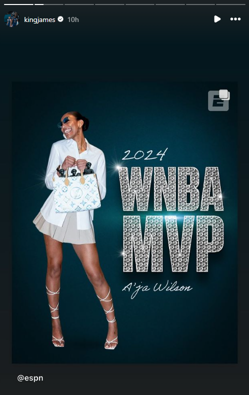 LeBron James A'ja Wilson Unanimous WNBA MVP