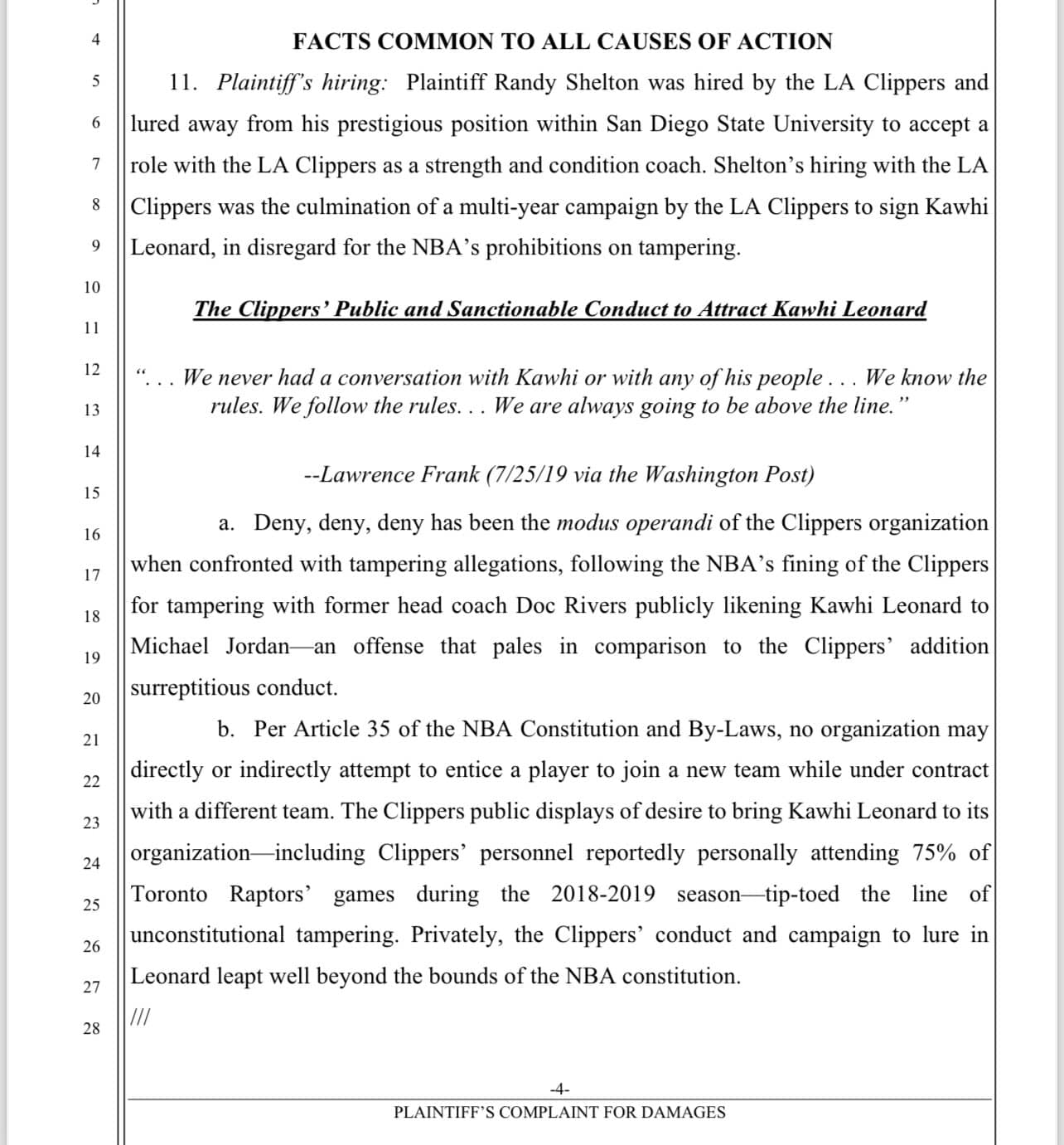 Former Trainer Who Sued Clippers, Initially Told Kawhi Leonard's Recovery Period Was 730 Days