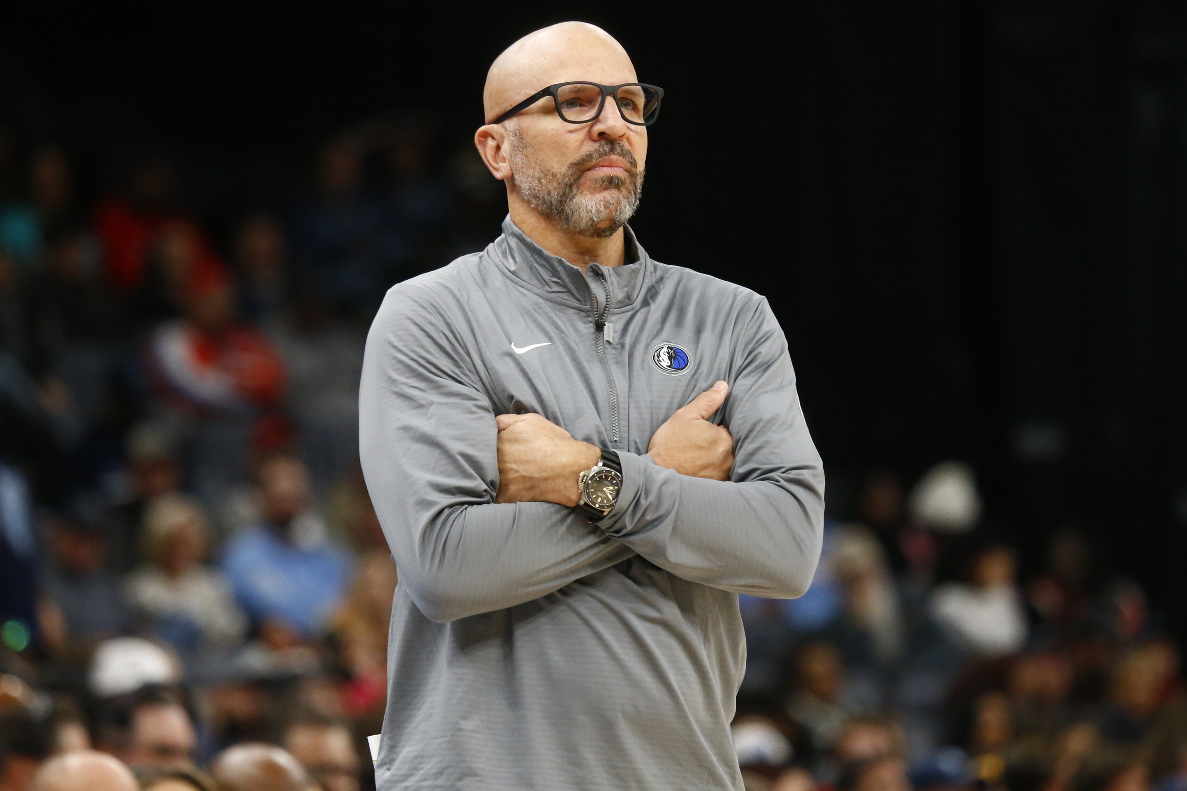 Dallas Mavericks head coach Jason Kidd looks on during the first half against the Memphis Grizzlies at FedExForum.