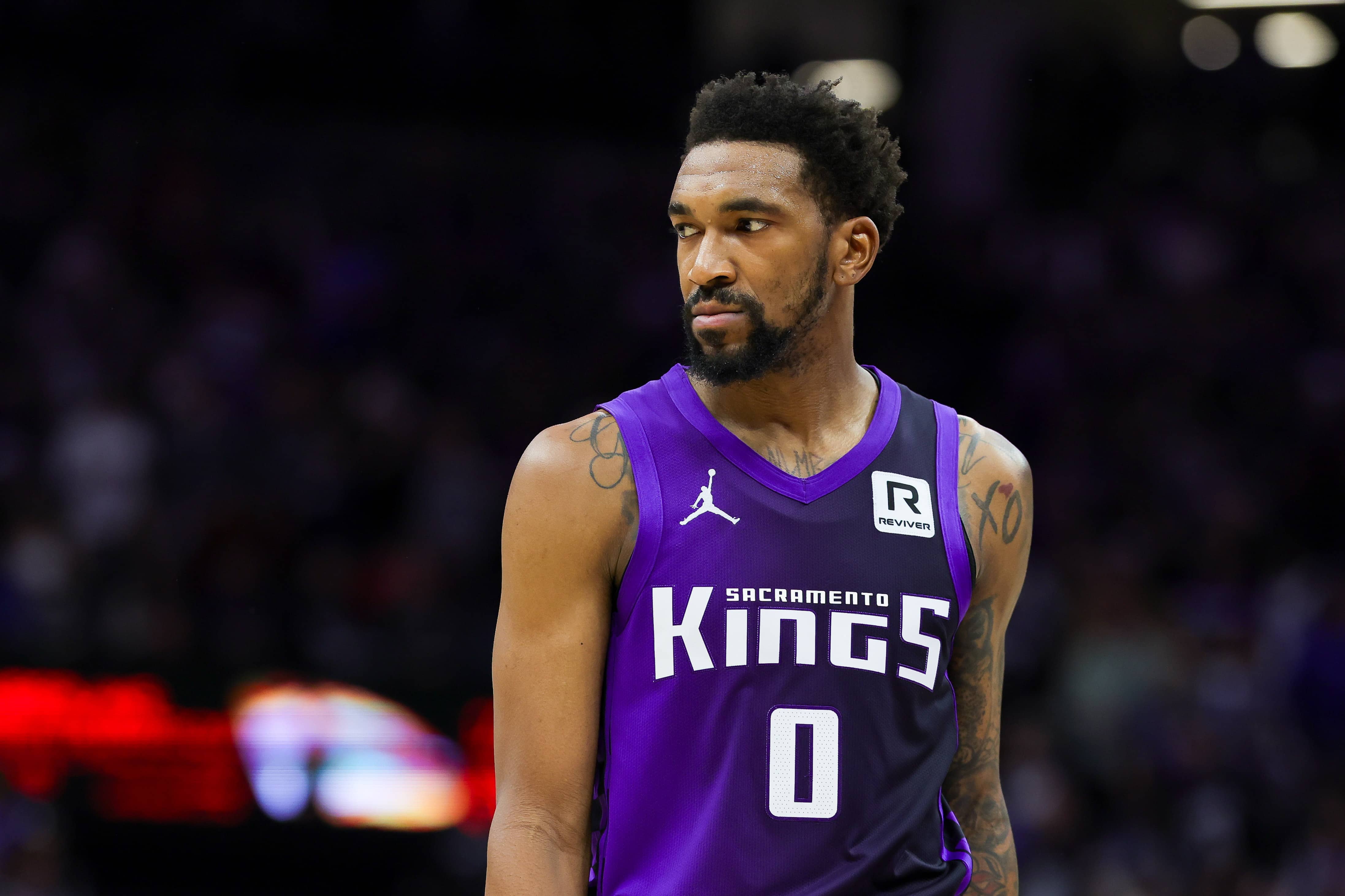 Sacramento, California, USA; Sacramento Kings guard Malik Monk (0) during the game against the Philadelphia 76ers at Golden 1 Center. Mandatory Credit: Sergio Estrada-Imagn Images