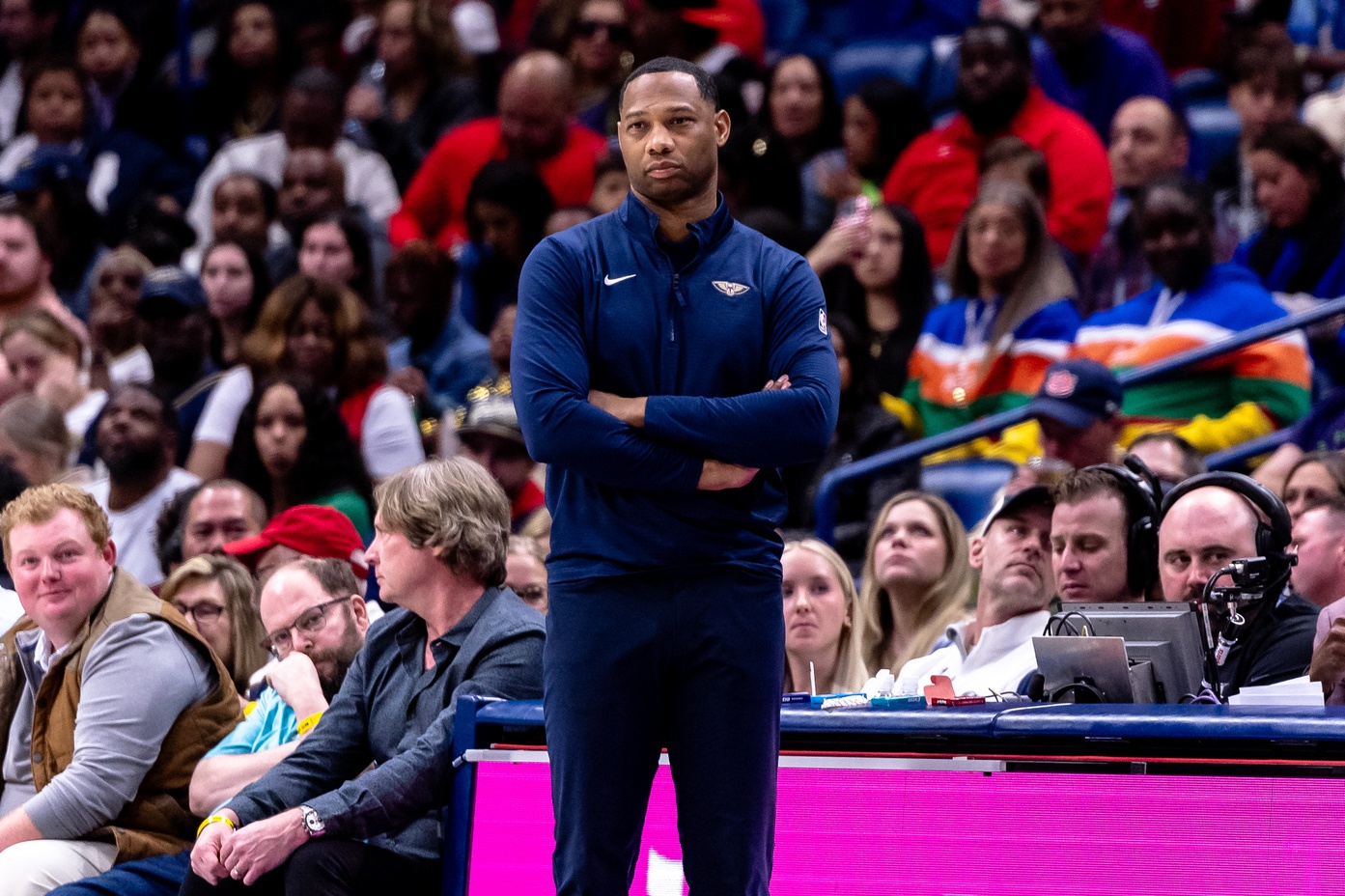 New Orleans head coach Willie Green looks on against the LA Clippers during the second half at Smoothie King Center. Mandatory Credit: Stephen Lew-Imagn Images