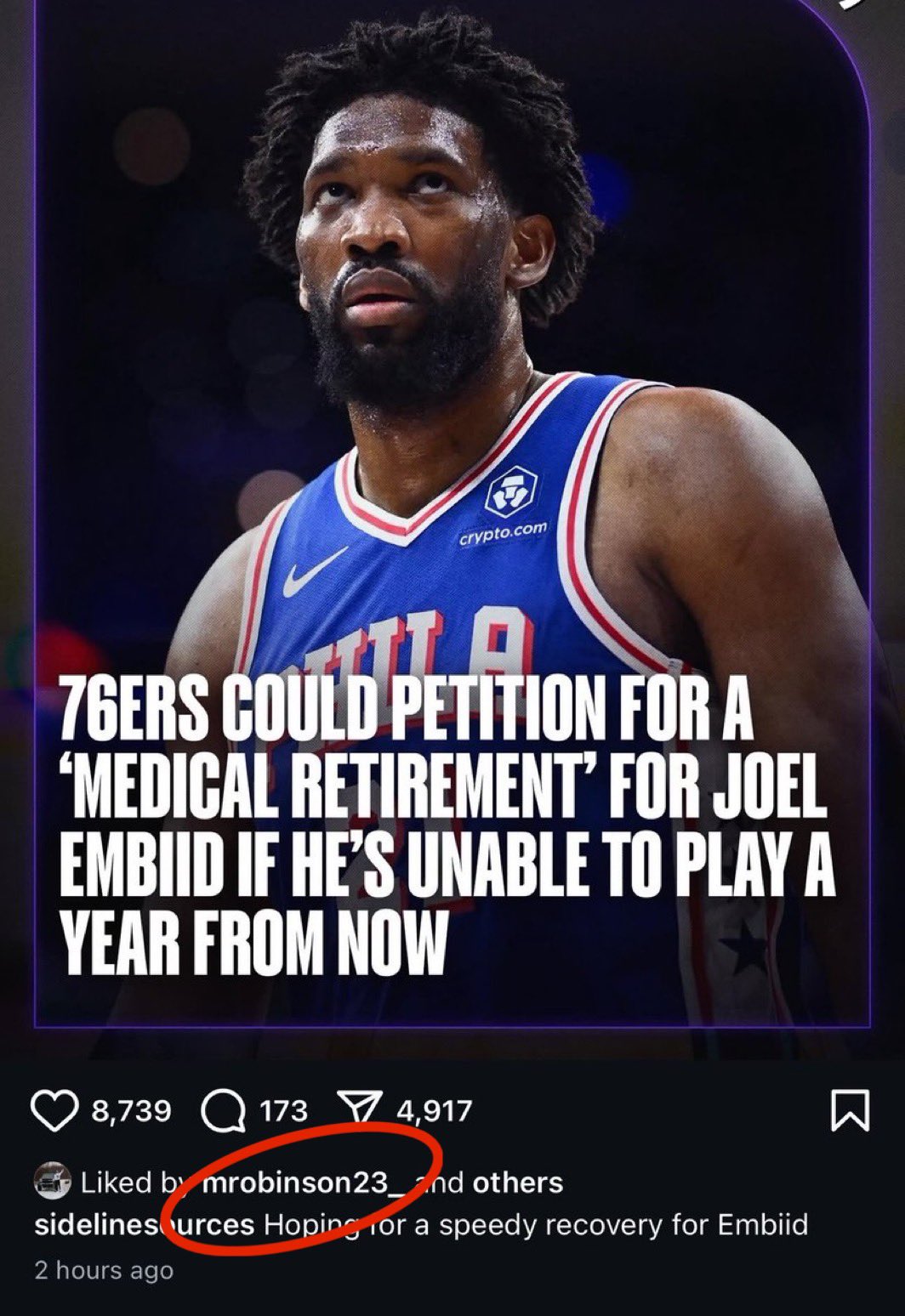 Mitchell Robinson Likes Post About Ending Joel Embiid’s Career Over Lingering Bad Blood