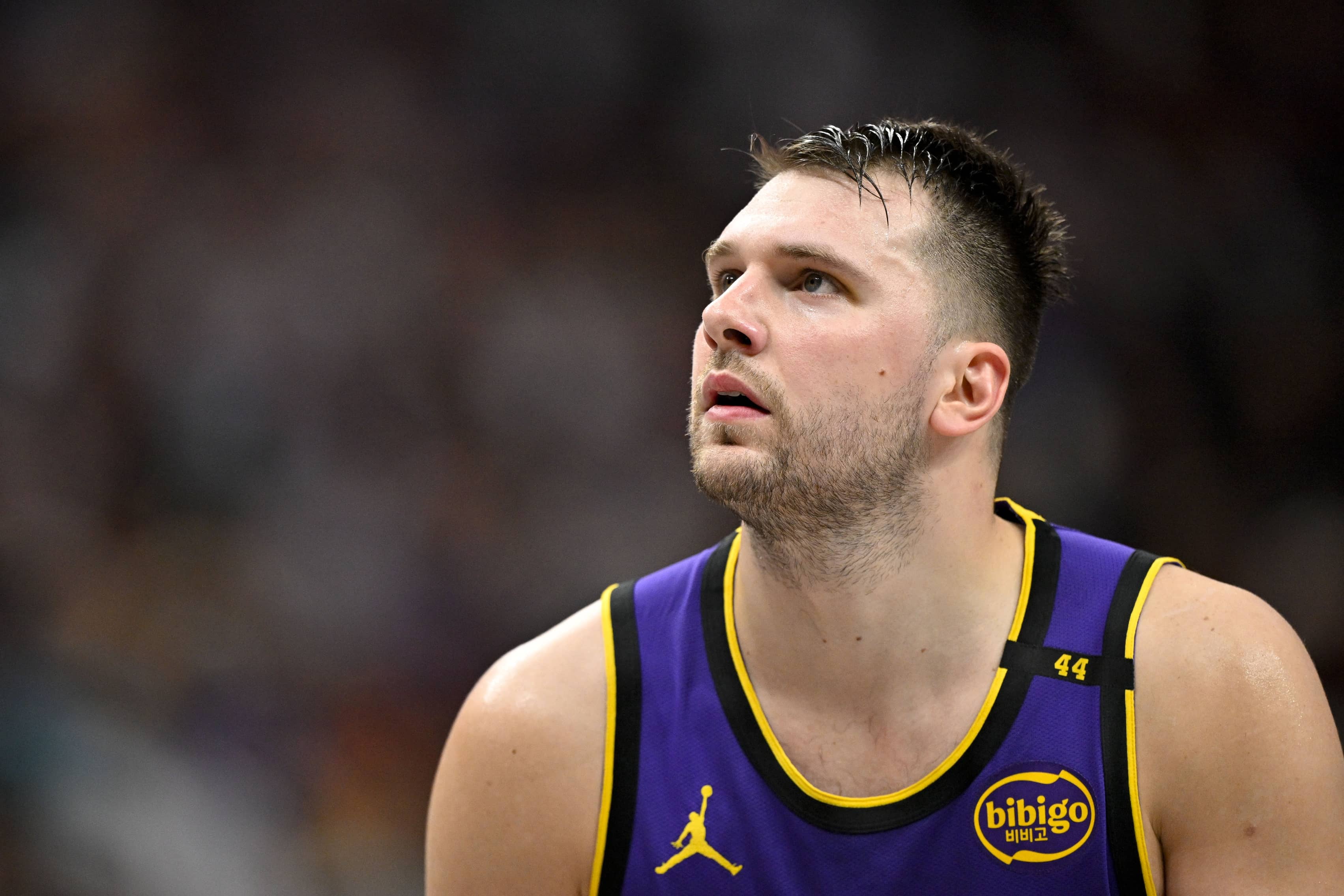 Los Angeles Lakers guard Luka Doncic (77) during the game between the Dallas Mavericks and the Los Angeles Lakers at American Airlines Center.